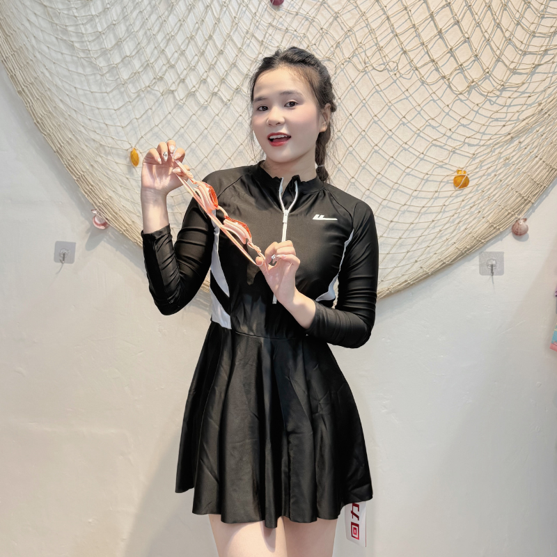 S4 -  Bơi Liền Cao Cấp Tay Dài Váy Xu Hướng 2025 image 5