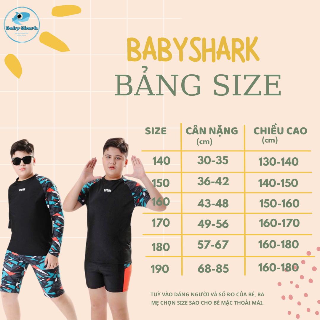T82 - Set bơi bé trai tay ngắn bé trai Sport image 4