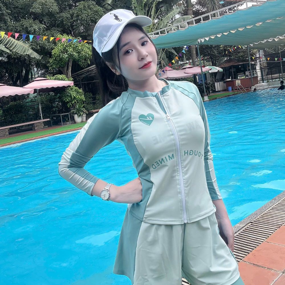 S1 - Set bơi nữ tay dài quần dài 4 chi tiết cao cấp image 3