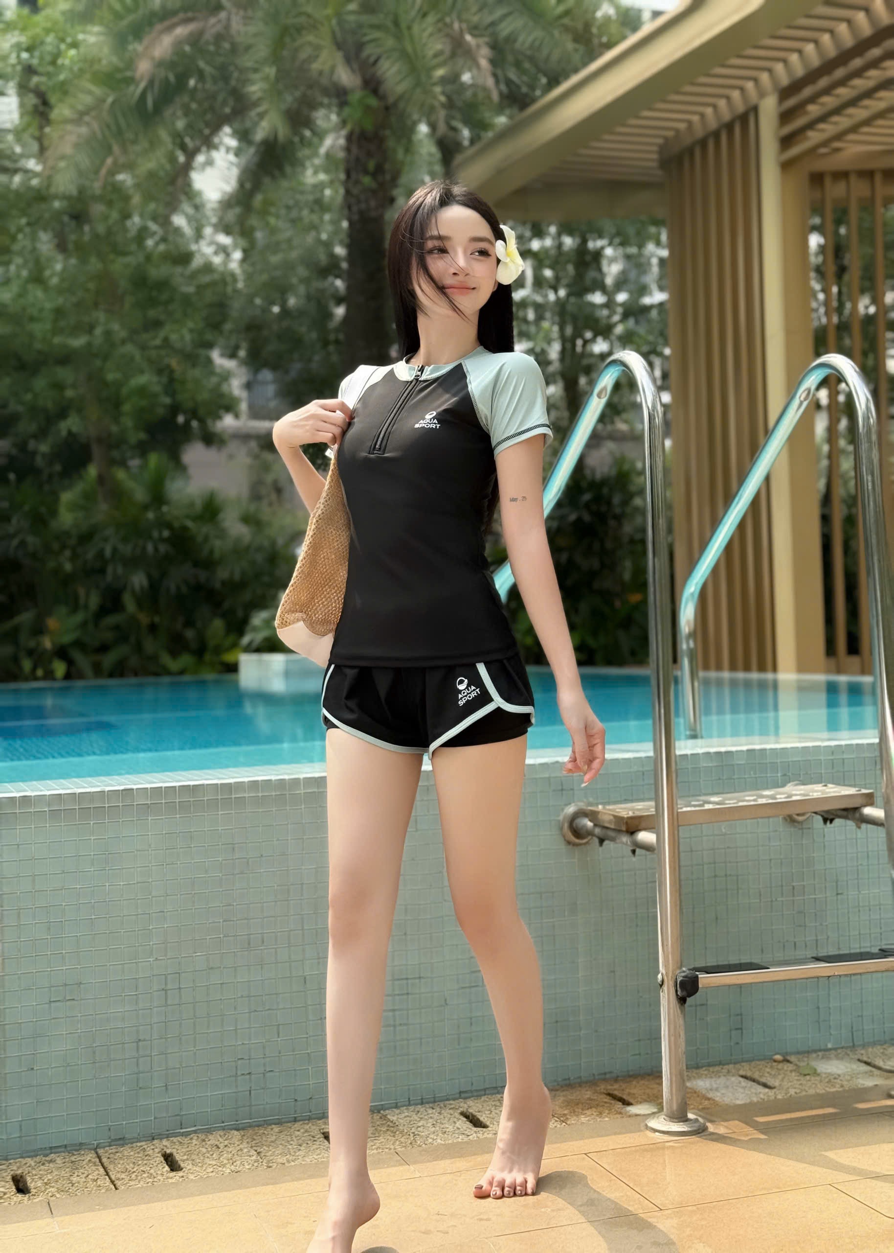 S43 - Set Bơi Tay Đùi Nữ Quần 2 Lớp image 5