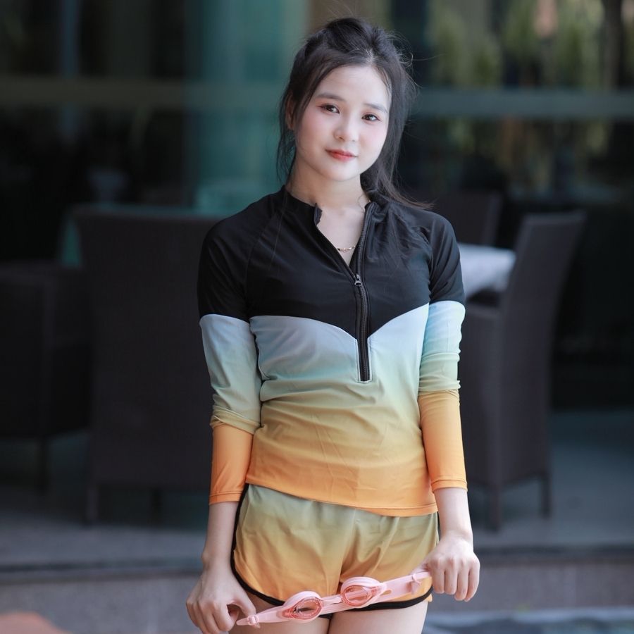 S15 - Set bơi nữ tay dài năng động cao cấp image 3