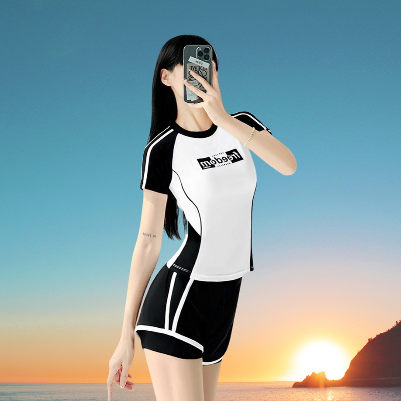 Bộ Đồ Bơi Thể Thao Nữ SwimBros S27 – Tay Ngắn, Quần Đùi, Co Giãn 4 Chiều image 2