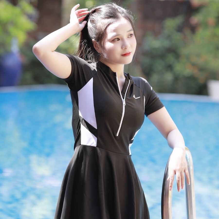 S12 - Set Bơi Liền Váy Cao Cấp Ocean - Swimbros image 4