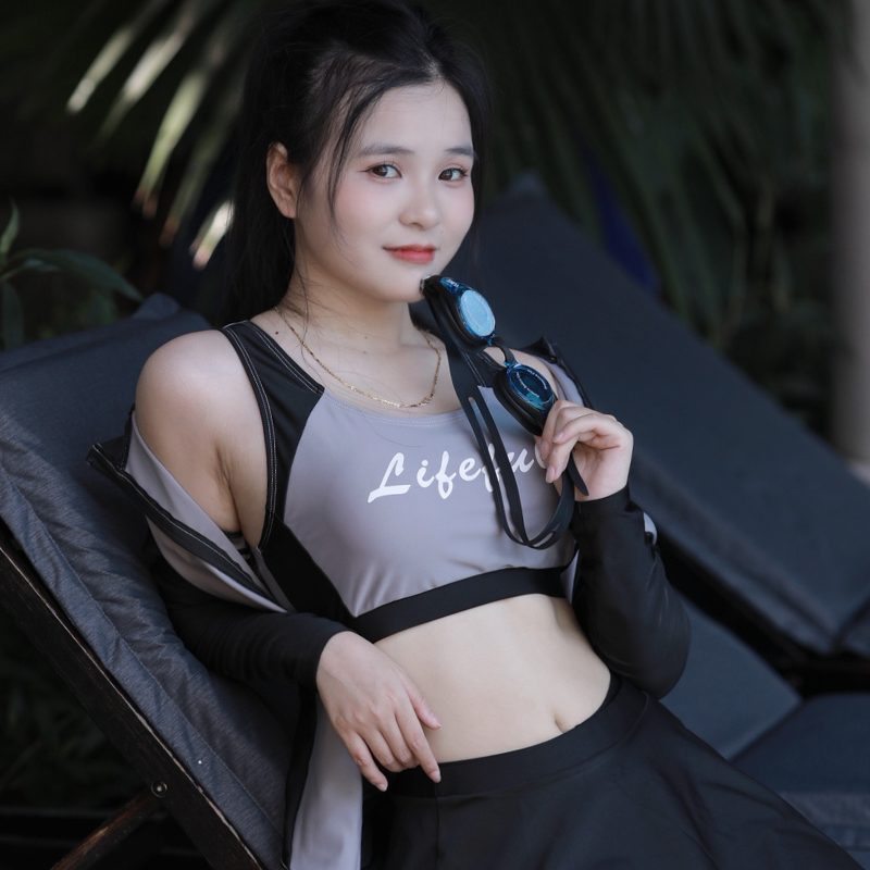 S3 - Set bơi nữ tay dài quần dài cao cấp image 5