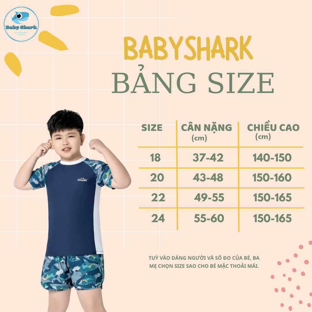 T18 - Set Bơi Tay Đùi Bé Trai 2 Lớp - Baby Shark Shop image 2