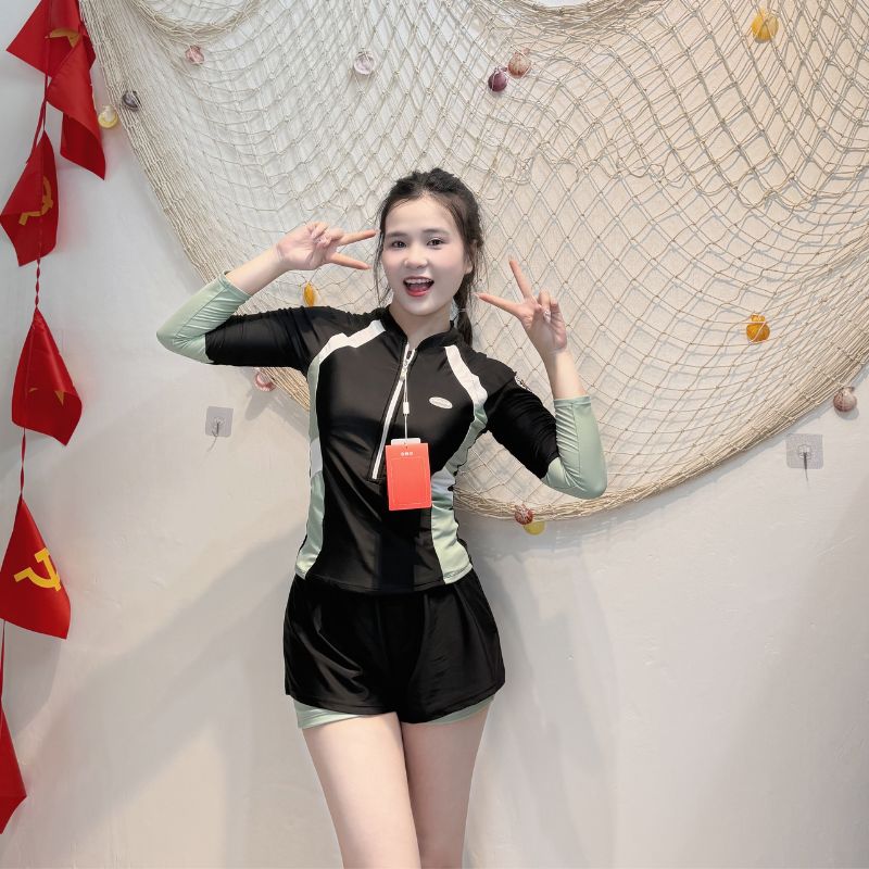 Đồ Bơi Nữ Tay Dài Chống Lạnh SwimBros S51 – Vải Polyester Cao Cấp, Co Giãn 4 Chiều image 5