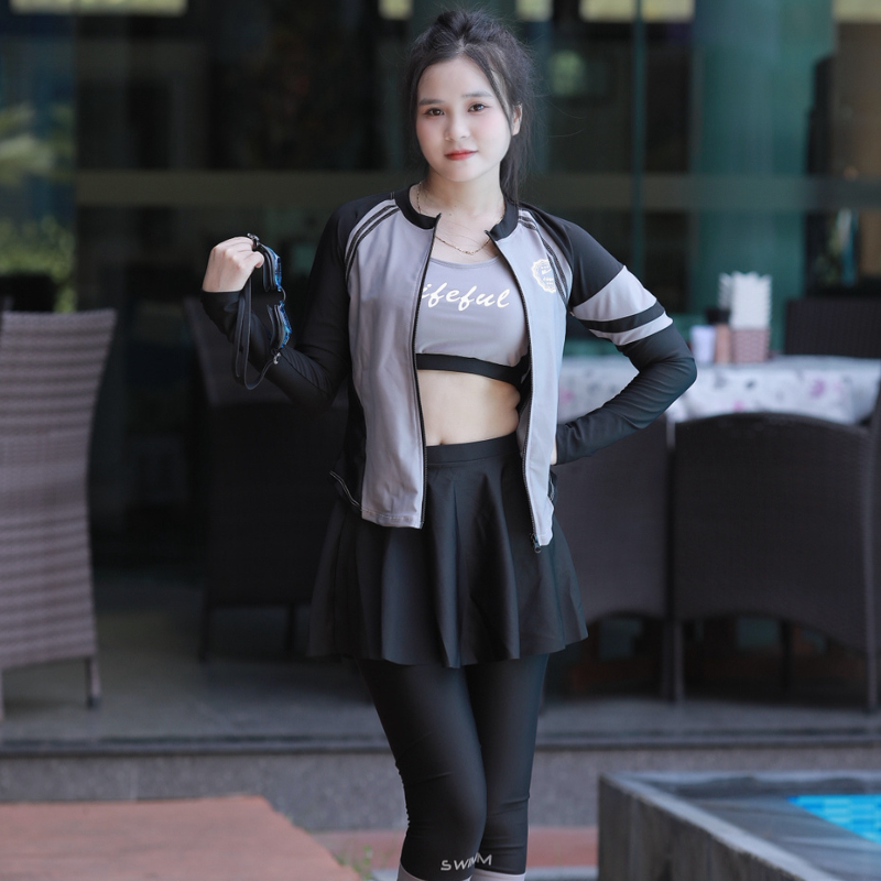 S3 - Set bơi nữ tay dài quần dài cao cấp image 6
