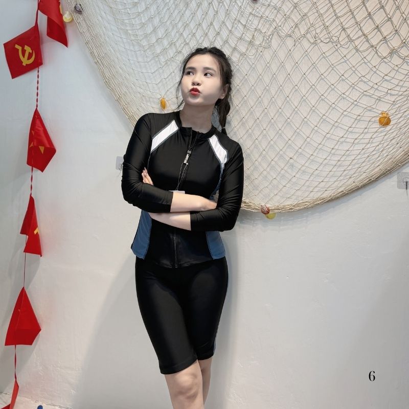 Bộ Đồ Bơi Nữ SwimBros S67 – Áo Tay Dài, Quần Lửng 5 Tấc Kín Đáo image 6