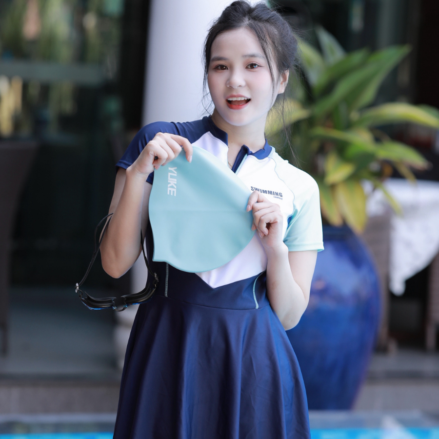 Váy Bơi Liền Thân SwimBros S16 – Vải Lụa Hàn Quốc Cao Cấp, Kín Đáo image 4