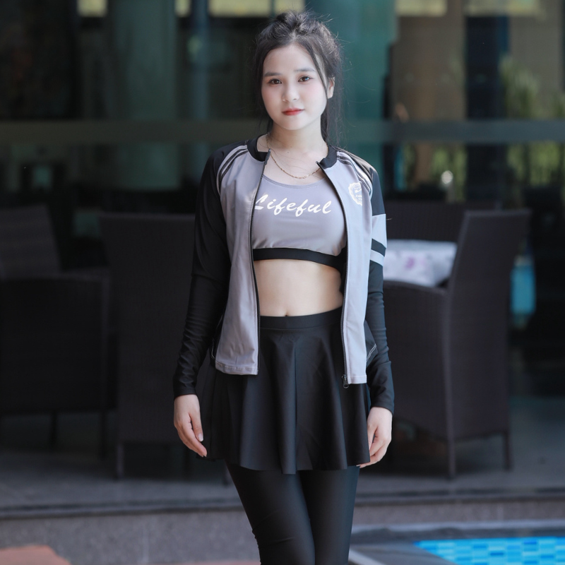 S3 - Set bơi nữ tay dài quần dài cao cấp