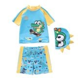 T34 - Set bơi bé trai tay ngắn quần đùi họa tiết image 2