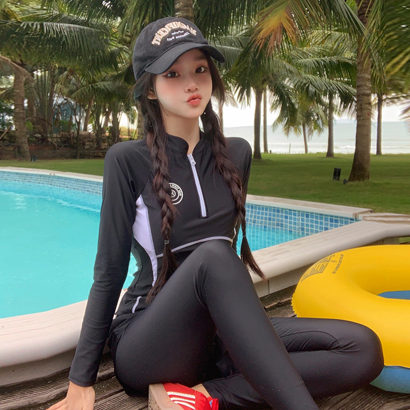 S47 - Đồ Bơi Nữ Dài Tay Chống Nắng Cao Cấp – Thiết Kế Xẻ Tà Che Bụng, Tôn Dáng Kín Đáo image 2