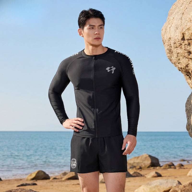 Set Đồ Bơi Nam Tay Dài SwimBros B11 Màu Đen – Chống Nắng, Co Giãn, Dáng Thể Thao