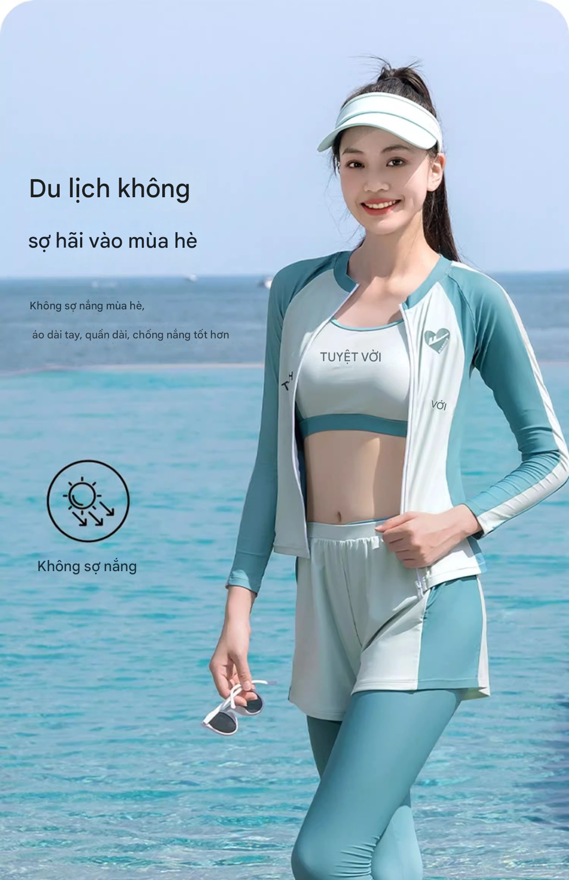 S1 - Set bơi nữ tay dài quần dài 4 chi tiết cao cấp image 8