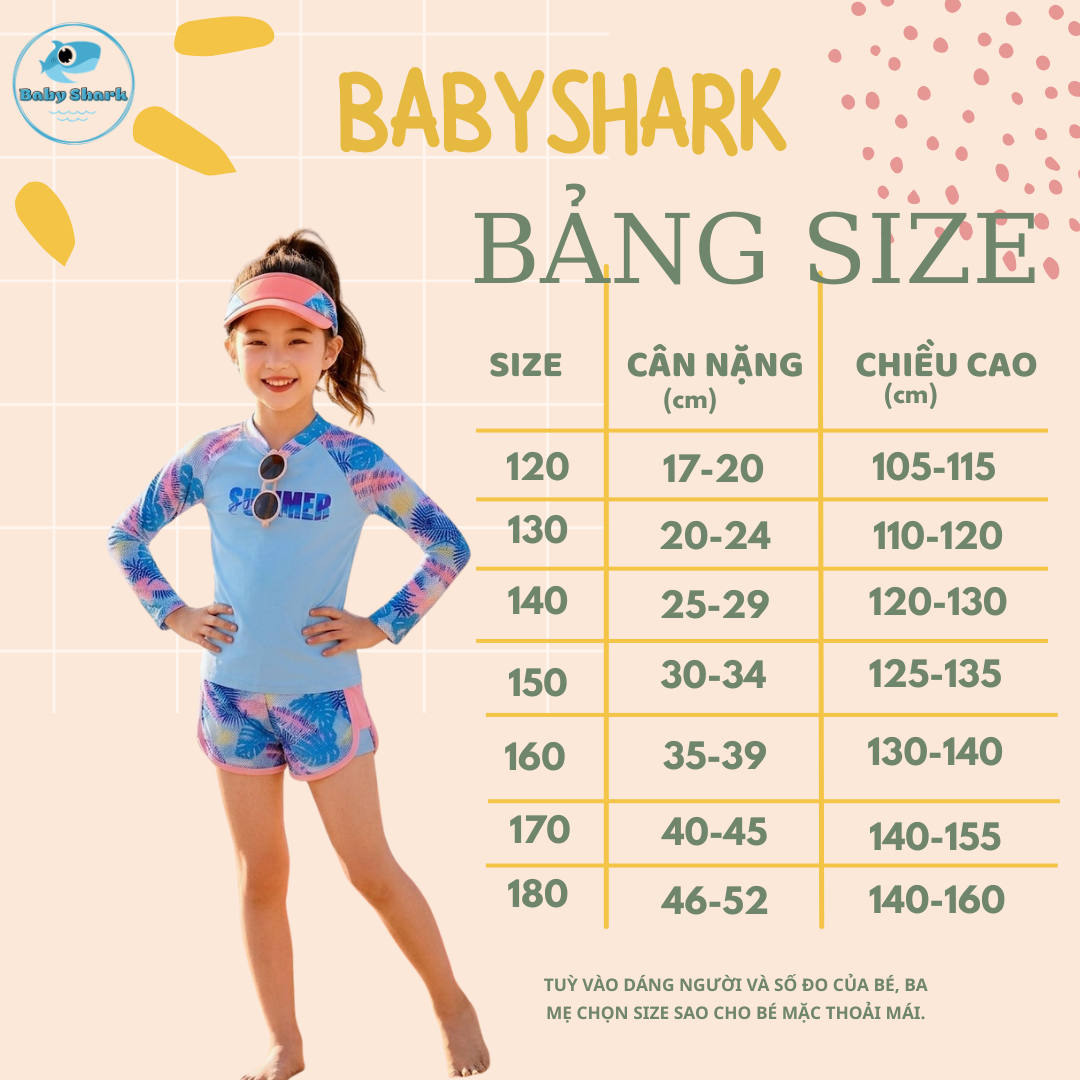 G103 - Bộ Đồ Bơi Thể Thao Bé Gái- Áo Tay Dài Kèm Quần Rời, Chất Thun Co Giãn image 6