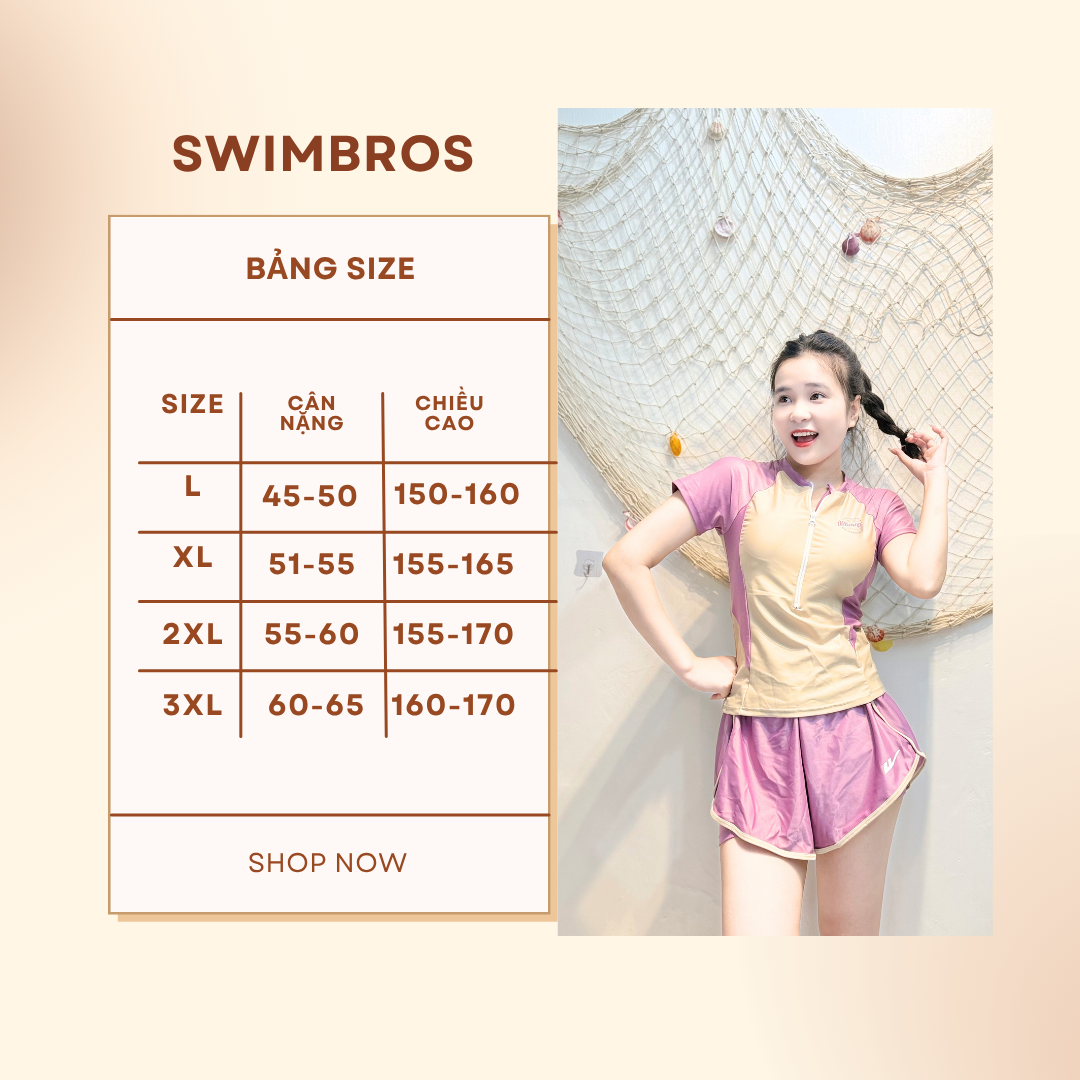 Bảng Size Áo Bơi Tay Ngắn Quần Ngắn S17 Swimbros