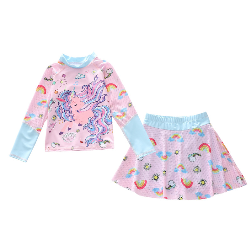 G27- Set Bơi Tay Dài Váy Ngựa Unicorn