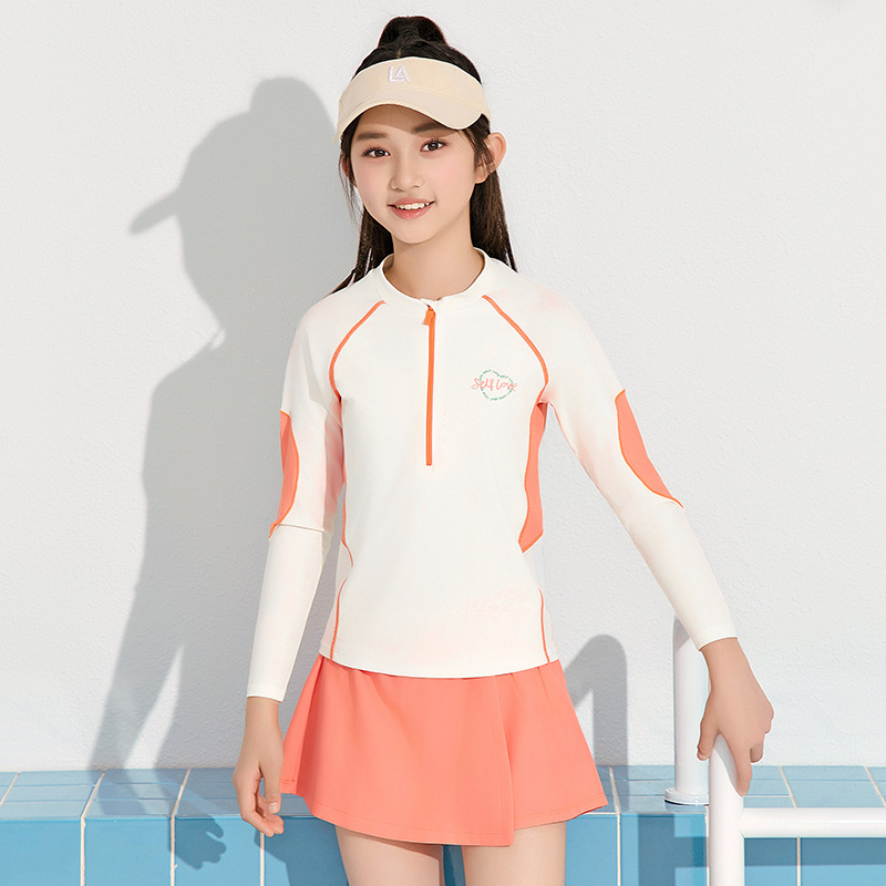 G35 - Set Bơi Cao CấpTay Dài Váy Bé gái