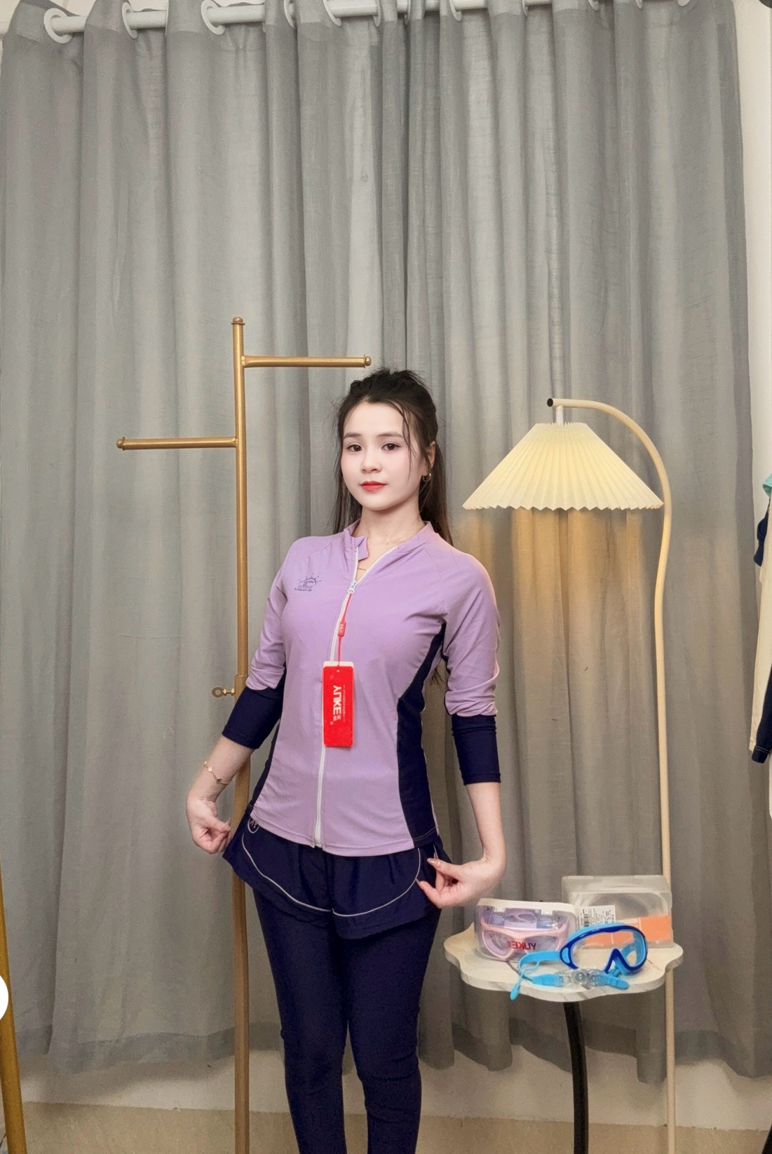 Bộ Đồ Bơi Thể Thao Nữ SwimBros S30 – Tay Dài, Quần Dài, Co Giãn 4 Chiều image 2