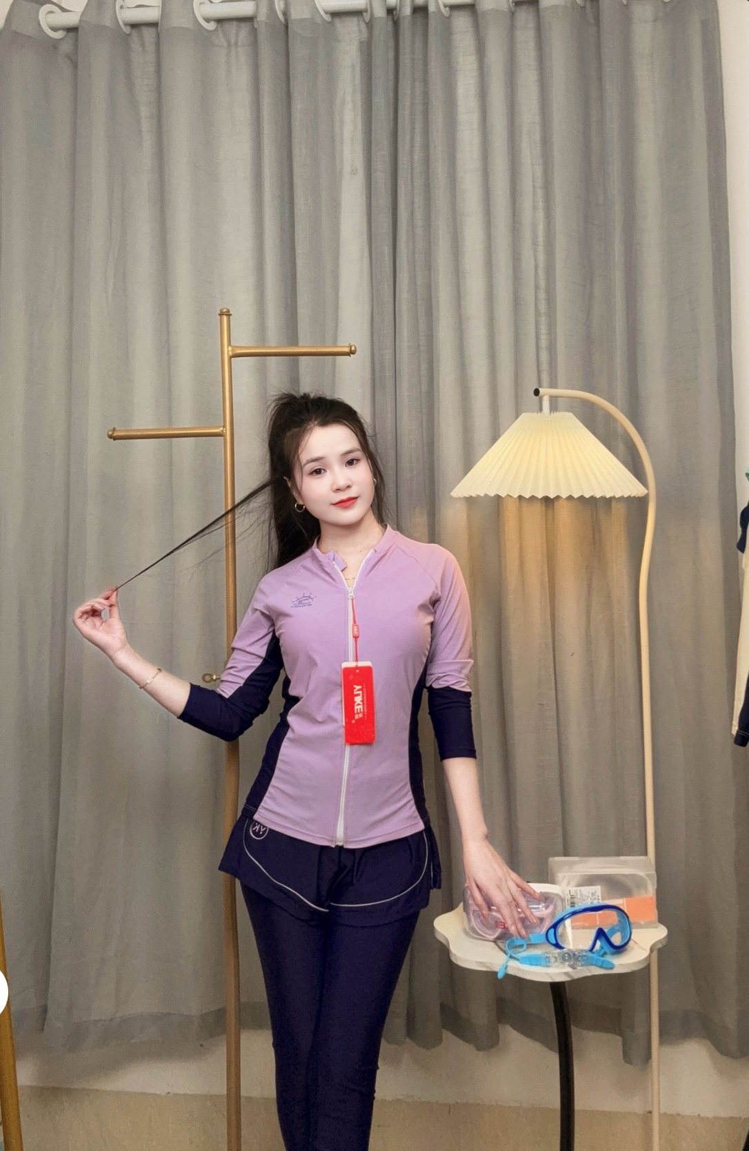 Bộ Đồ Bơi Thể Thao Nữ SwimBros S30 – Tay Dài, Quần Dài, Co Giãn 4 Chiều image 3