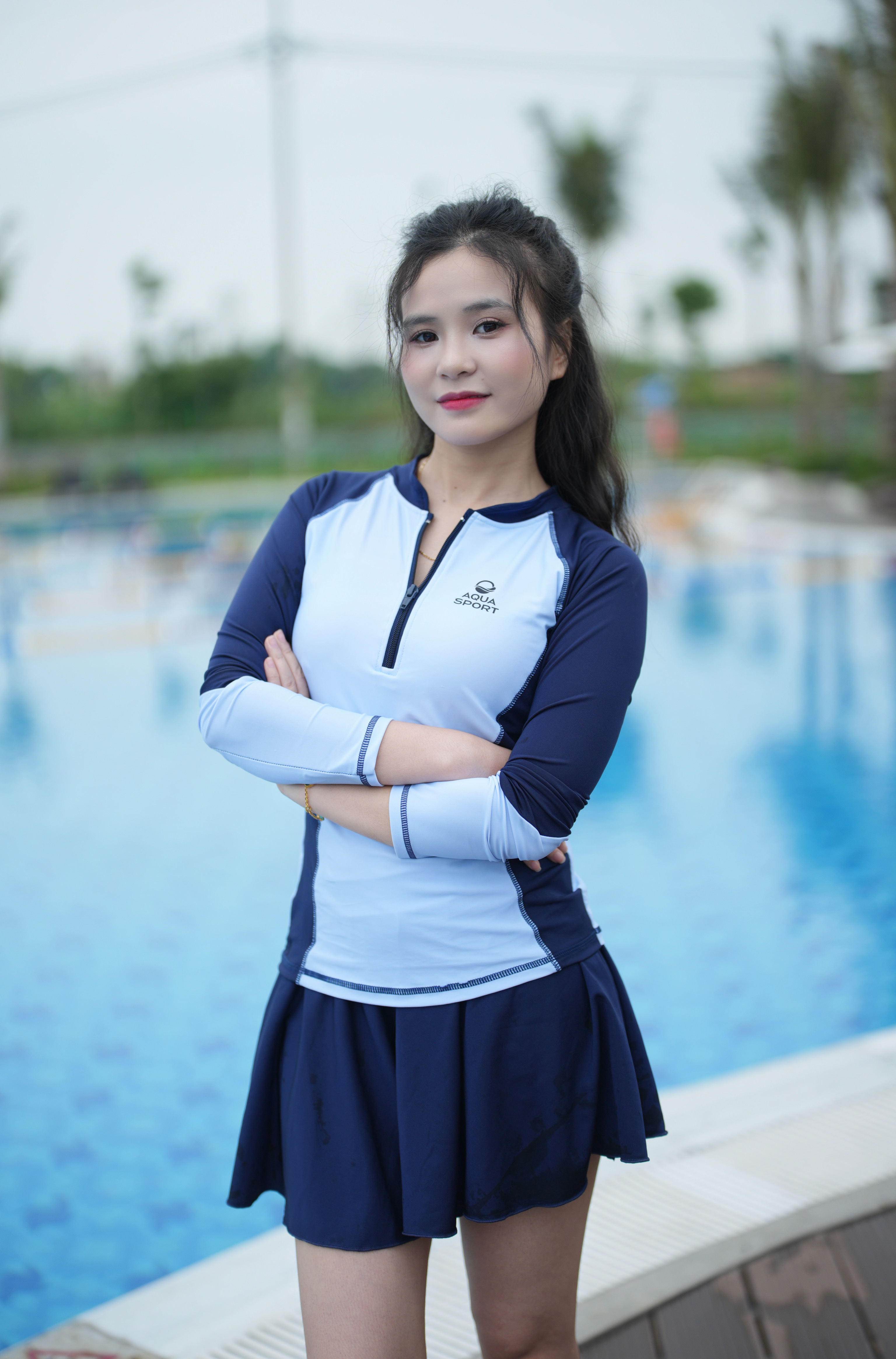 S41 -Set Bơi Tay Dài Váy Swimbros