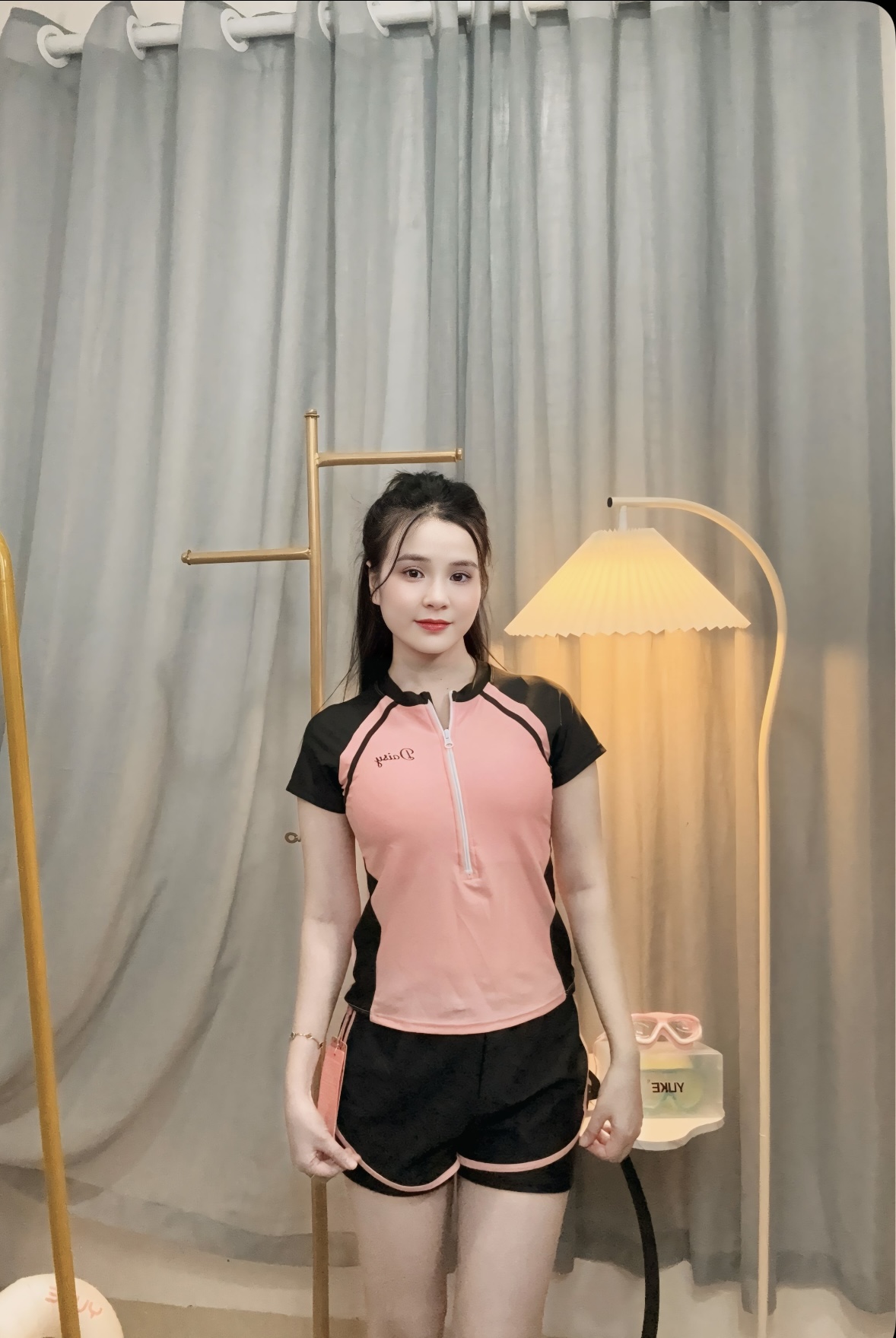 Bộ Đồ Bơi Nữ SwimBros S18 – Áo Cộc Tay, Quần Đùi 2 Lớp Kín Đáo image 3