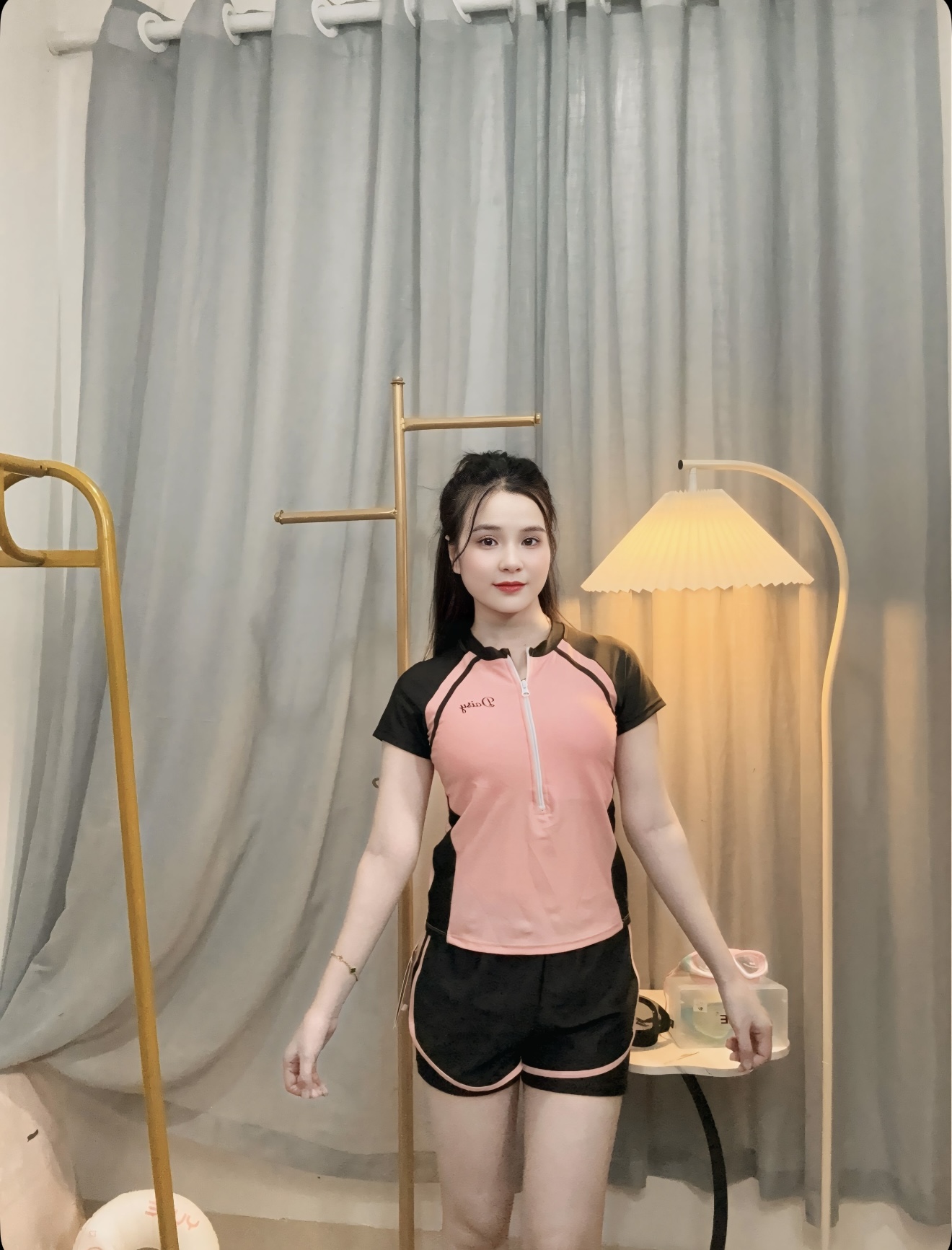 Bộ Đồ Bơi Nữ SwimBros S18 – Áo Cộc Tay, Quần Đùi 2 Lớp Kín Đáo