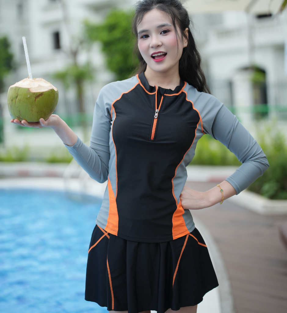 S25 - Set bơi nữ tay dài cao cấp Swimbros