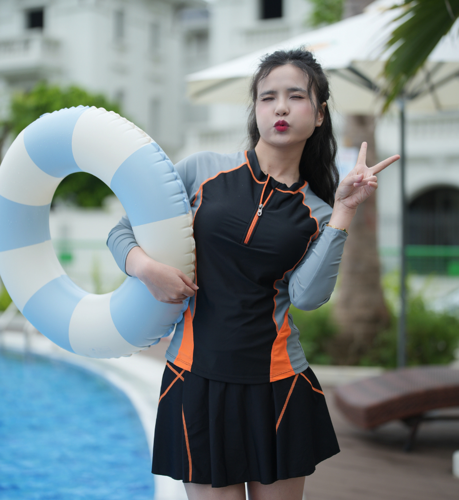 S25 - Set bơi nữ tay dài cao cấp Swimbros image 6
