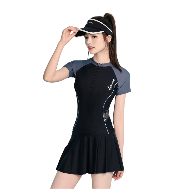 Bộ Đồ Bơi Thể Thao Nữ SwimBros S29 – Tay ngắn, chân váy, co dãn 4 chiều image 5