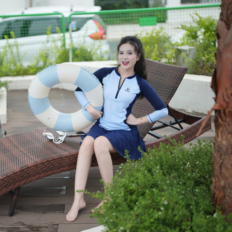 S41 -Set Bơi Tay Dài Váy Swimbros image 6