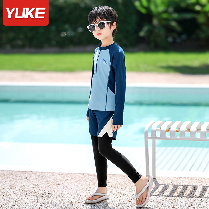 T06 - Set bơi QCCC tay dài quần dài bé trai image 1