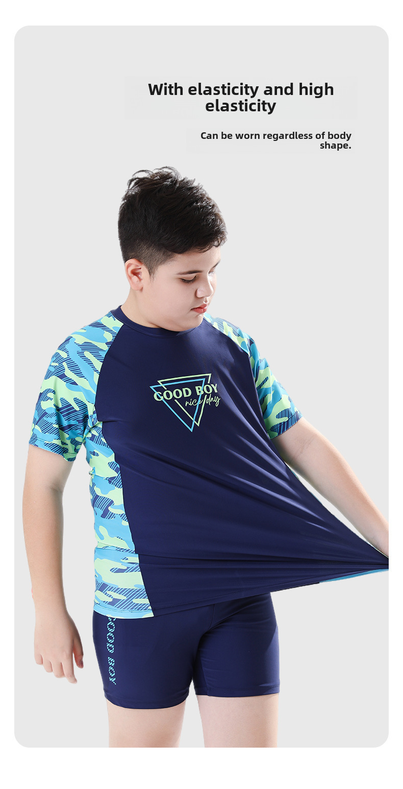 T66 - Bơi tay ngắn quần đùi bé trai 30kg - 80kg image 4