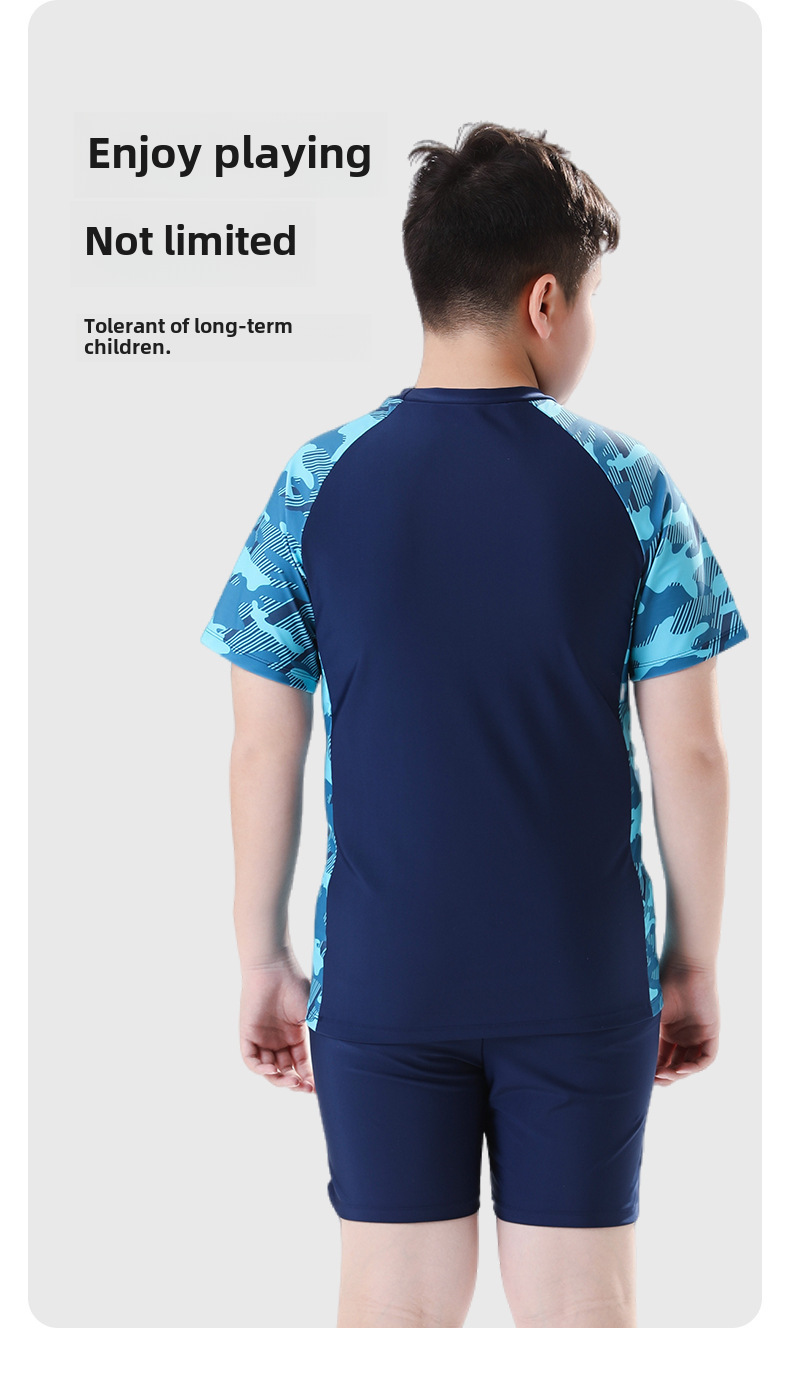 T66 - Bơi tay ngắn quần đùi bé trai 30kg - 80kg image 3