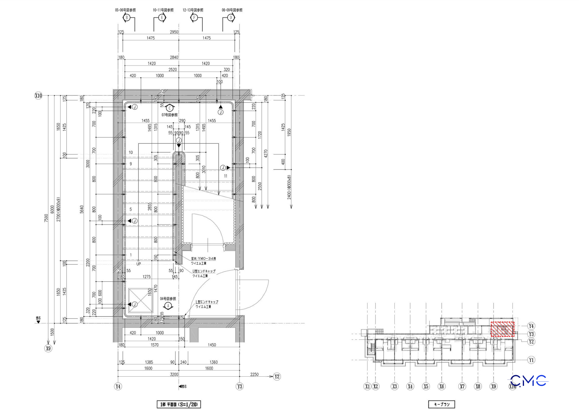 Wall-Mounted Handrail Drawings for Staircase | CMC Architects Vietnam