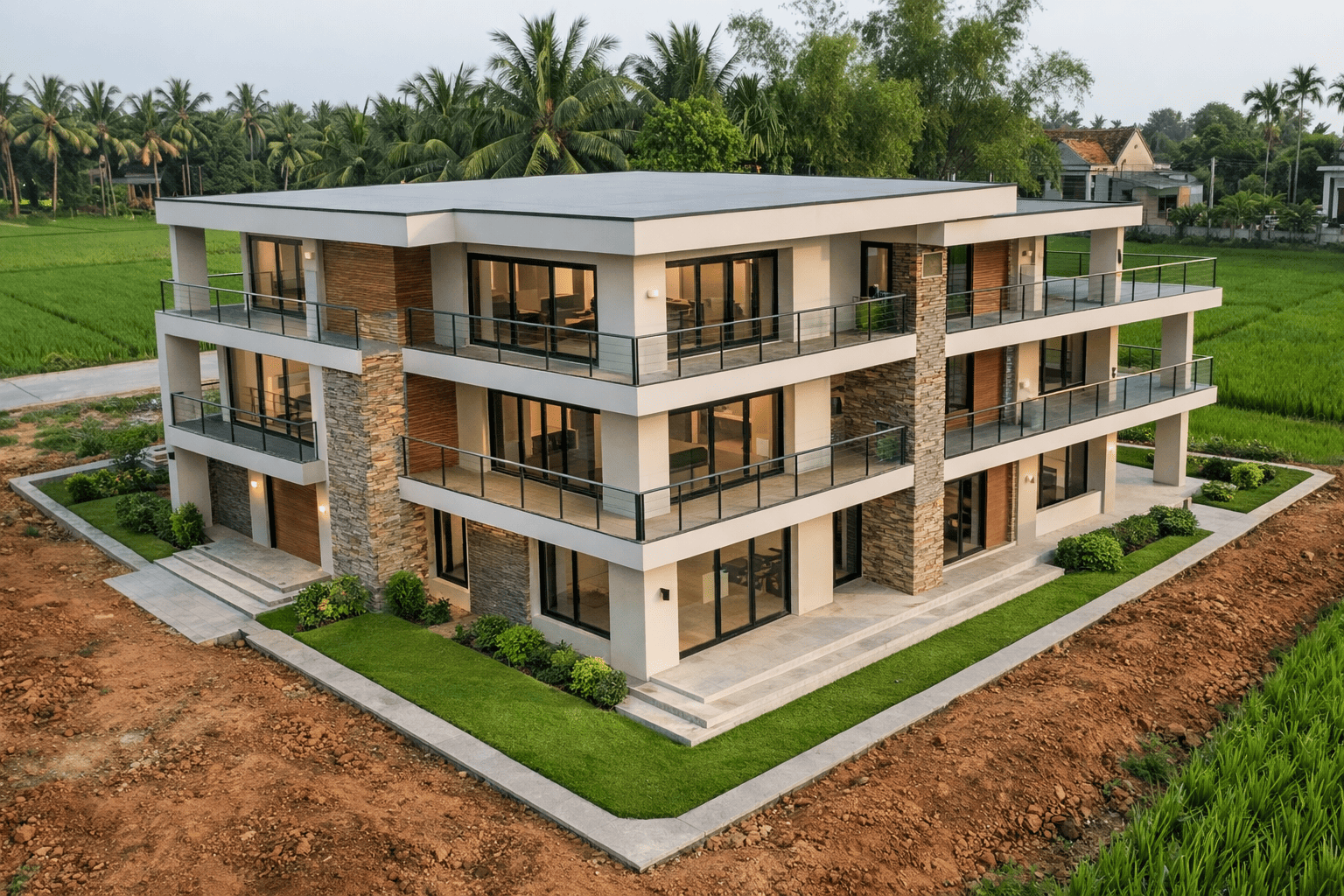 Guide to Building a Modern Two-Story House: The Process from Foundation to Finishing