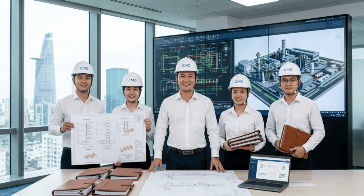 CMC Architects Vietnam partners with you from technical drawings to construction solutions for steel components.