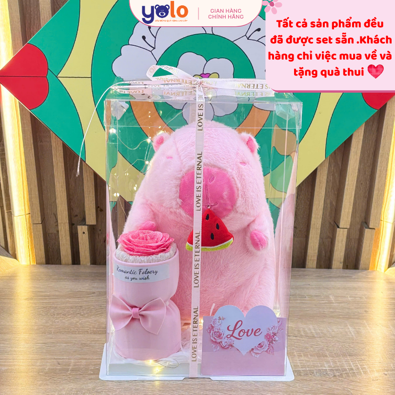 Sét quà tặng gấu bông baby three, lena, kuromi. gấu bông quà tặng đựng trong hộp trong suốt quà tặng cute