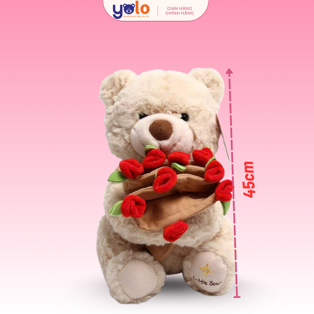 TEDDY ÔM HOA SIÊU DỄ THƯƠNG – QUÀ TẶNG NGỌT NGÀO