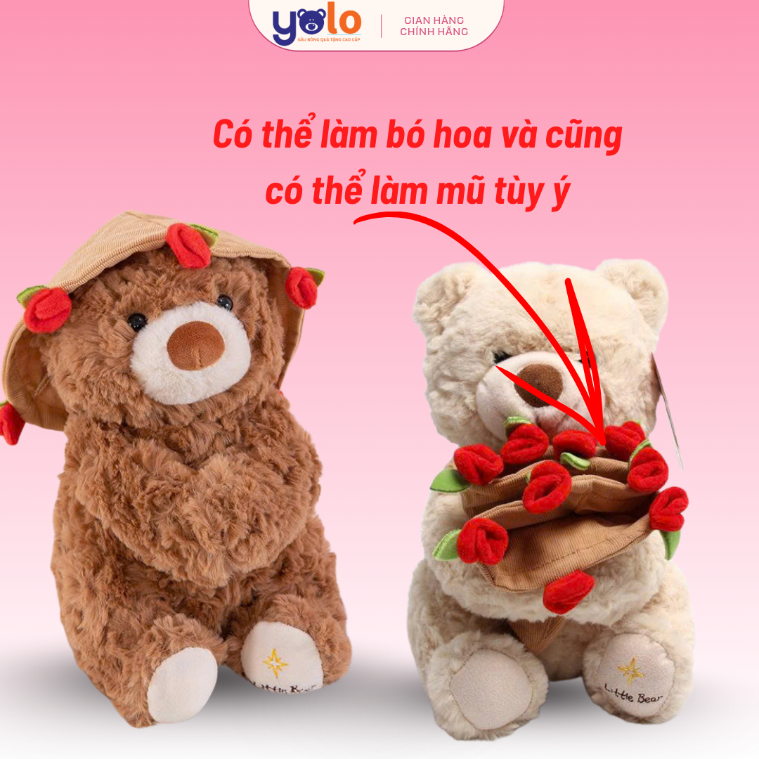 TEDDY ÔM HOA SIÊU DỄ THƯƠNG – QUÀ TẶNG NGỌT NGÀO