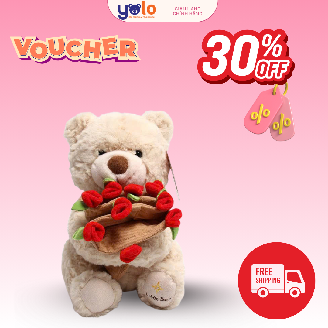 TEDDY ÔM HOA SIÊU DỄ THƯƠNG – QUÀ TẶNG NGỌT NGÀO