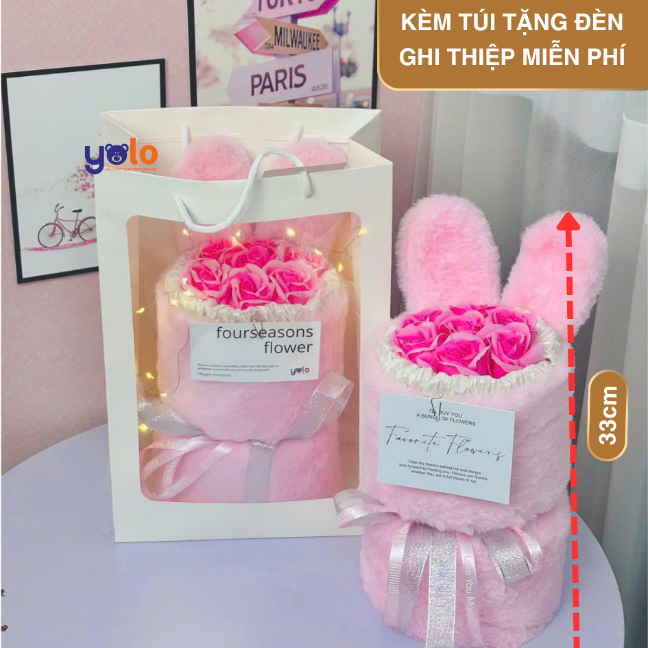 Bó Hoa sáp tai thỏ 7 bông (thể hiện cho tình yêu đôi lứa làm quà tặng ny bạn bè )