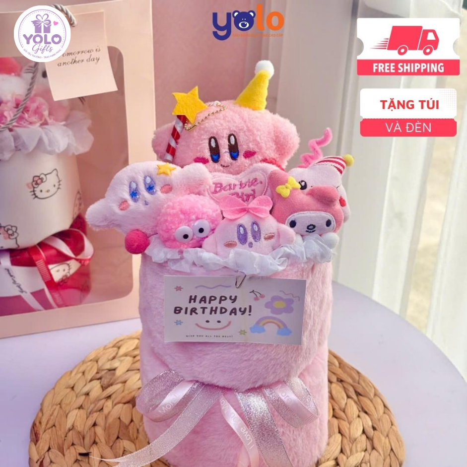 Bó hoa gấu bông siêu dễ thương.sét hoa quà tặng sinh nhật , 14/2 , 8/3 (tặng kèm túi và đèn nhấp nháy)