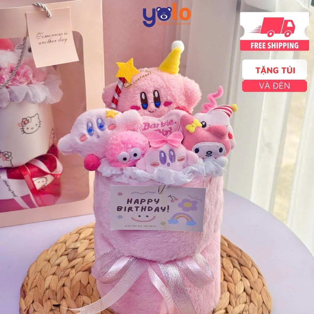 Bó hoa gấu bông siêu dễ thương.sét hoa quà tặng sinh nhật , 14/2 , 8/3 (tặng kèm túi và đèn nhấp nháy)