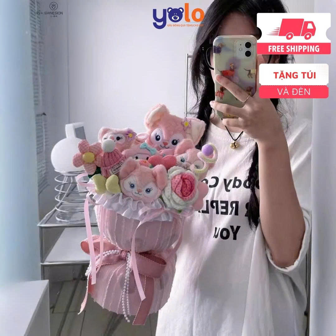 Bó hoa gấu bông siêu dễ thương.sét hoa quà tặng sinh nhật , 14/2 , 8/3