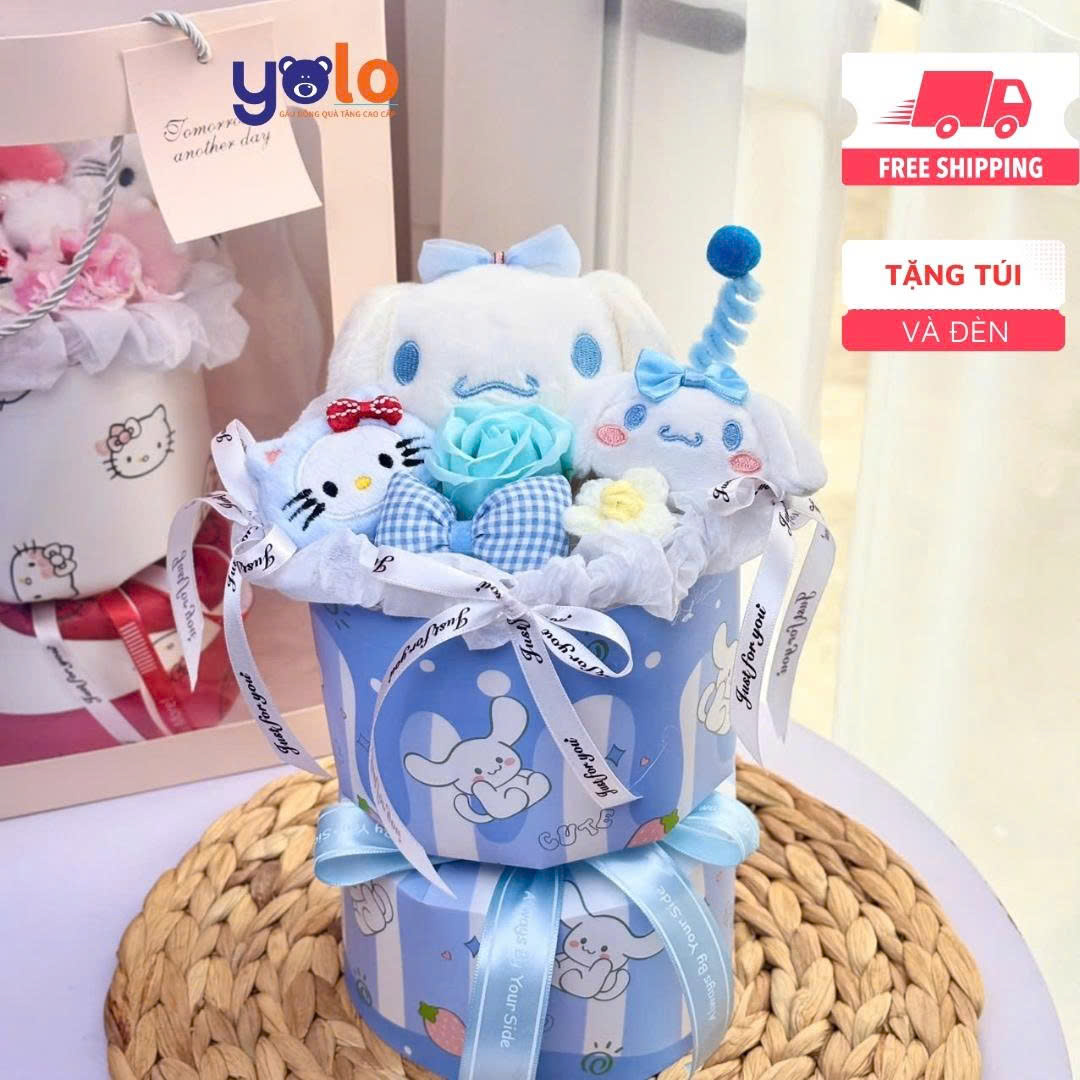 Bó hoa gấu bông siêu dễ thương.sét hoa quà tặng sinh nhật , 14/2 , 8/3