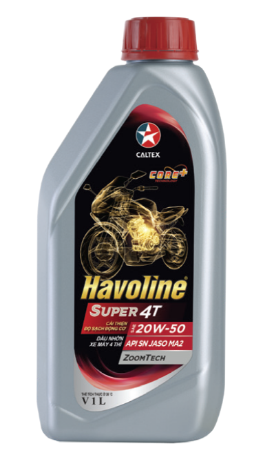 Nhớt xe máy bốn thì hiệu năng cao Havoline® Super 4T SAE 20W-50