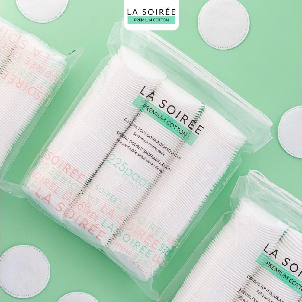 Bông Tẩy Trang LA SOIREE 100% Cotton Tự Nhiên Siêu Dai & Mềm Mịn