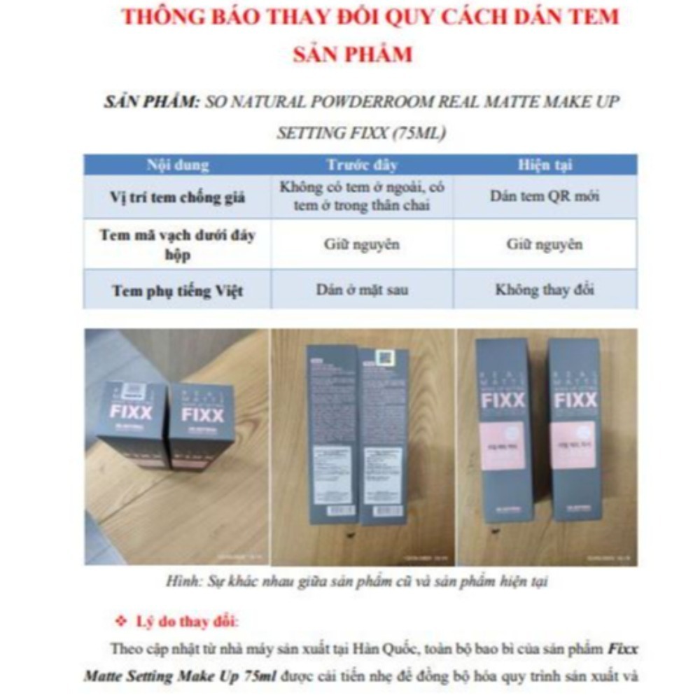 Xịt Khóa Makeup Toàn Diện So Natural Phân Loại Theo Từng Loại Da All Day Tight - Real Matte - Water Glow 75ML