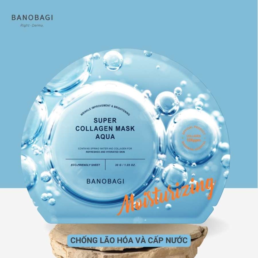 Mặt Nạ Miếng Ngừa Lão Hóa, Bổ Sung Collagen, Dưỡng Trắng & Cấp Ẩm Banobagi Vitamin, Super Collagen Mask 30ml